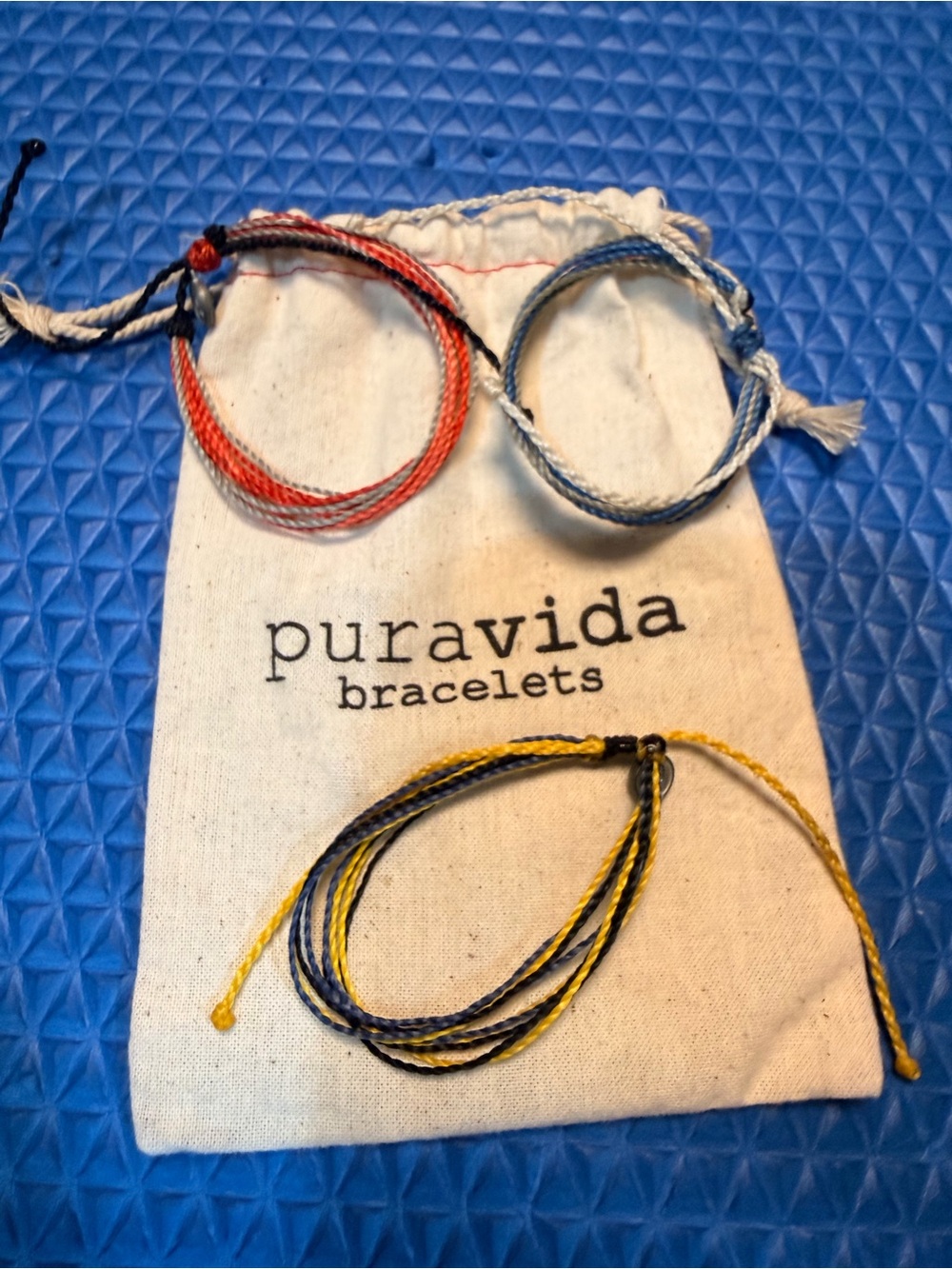 Pura Vida Multi-Color Braided Bracelet Set - Yellow, Blue, Red